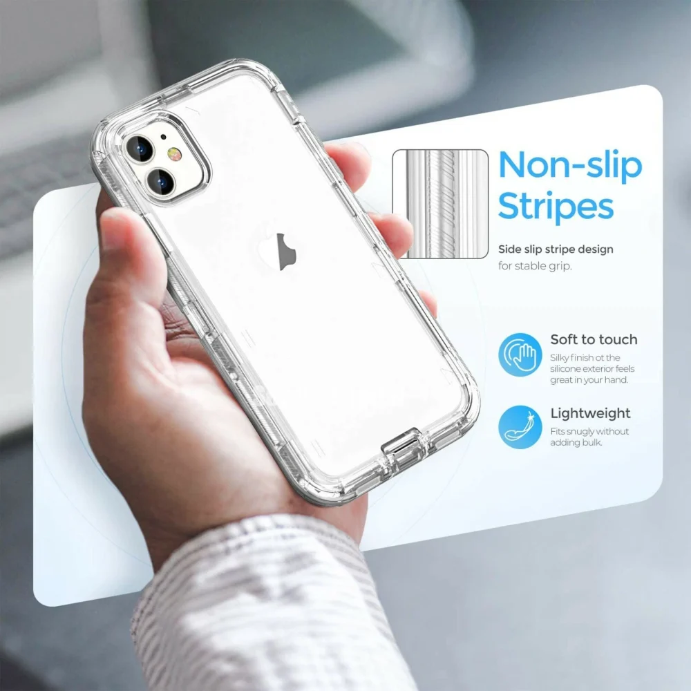 For iPhone 16e 15 14 13 12 11 Pro Max X XR 7 8P SE Shockproof Clear Cover Case - Image 2