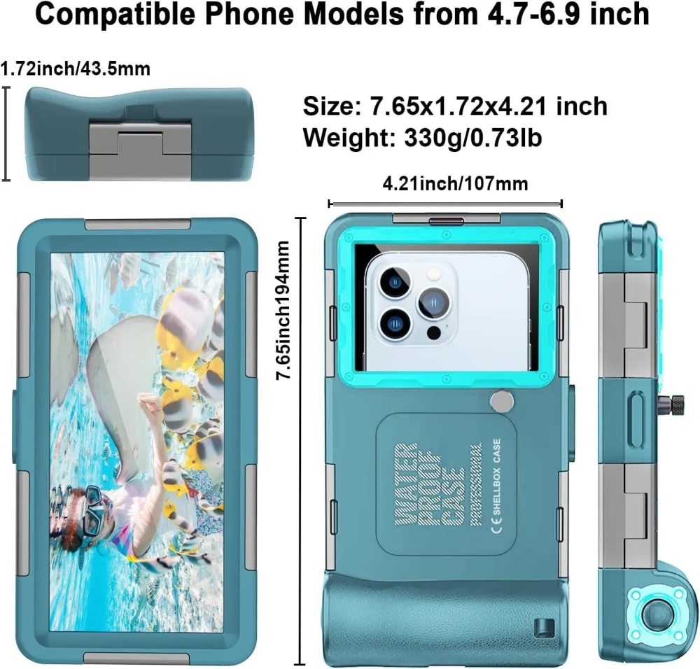 Underwater Snorkeling Diving Phone Case for iPhone 16/15/14/13/12/11Pro Max/XR/X - Image 2